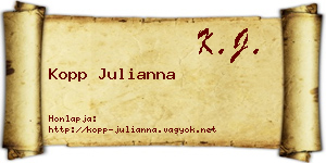 Kopp Julianna névjegykártya